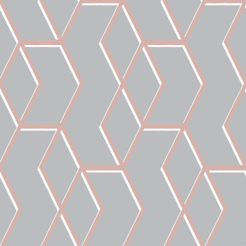 Gray wallpaper, metallic geometric pattern 104734, Formation, Graham & Brown