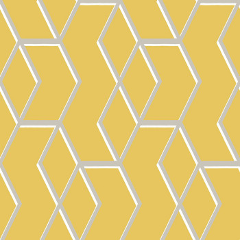 Yellow wallpaper, metallic geometric pattern  104731, Formation, Graham & Brown