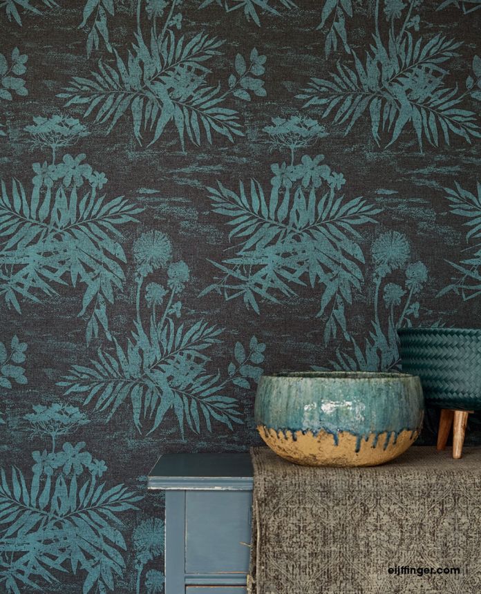 Wallpaper with plants and leaves 379034, Lino, Eijffinger