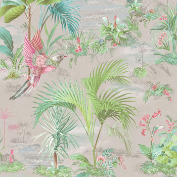 Non-woven wallpaper, palm leaves, birds 300142, Pip Studio 5, Eijffinger