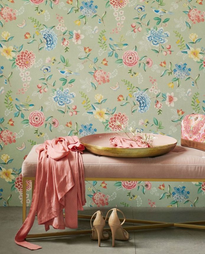 Floral non-woven wallpaper with a vinyl surface 300107, Pip Studio 5, Eijffinger