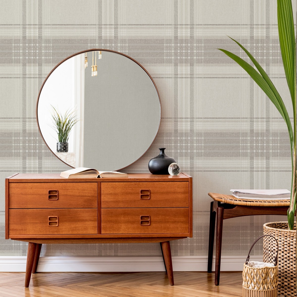 Vinylová tapeta na zeď 108299, Rhea Plaid, Vittorio, Graham & Brown 