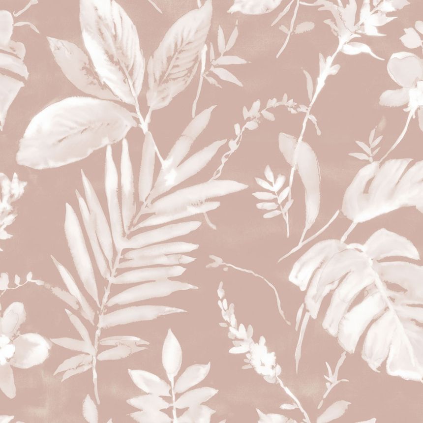 Pink wallpaper leaves 298903, Premium Selection, Vavex